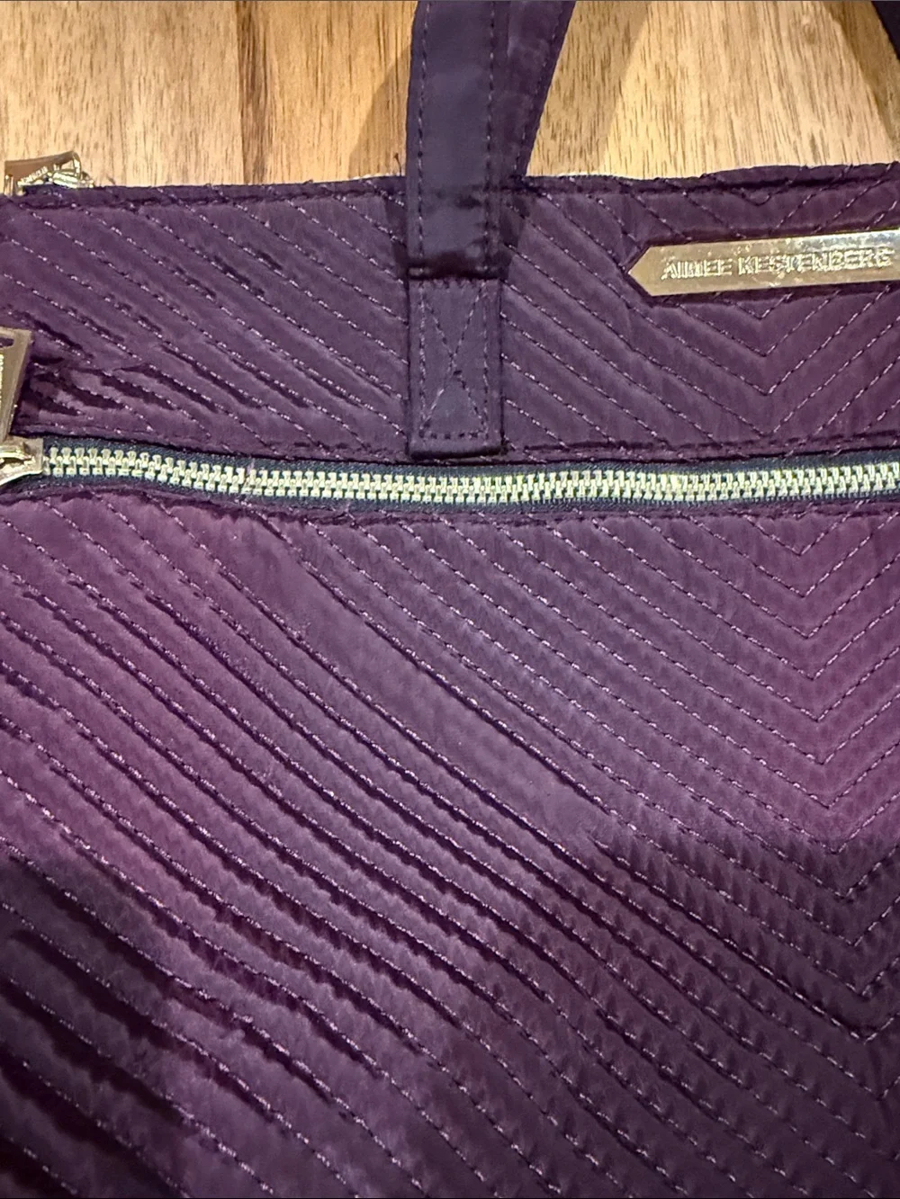 Aimee Kestenberg Plum Quilted Chevron Tote